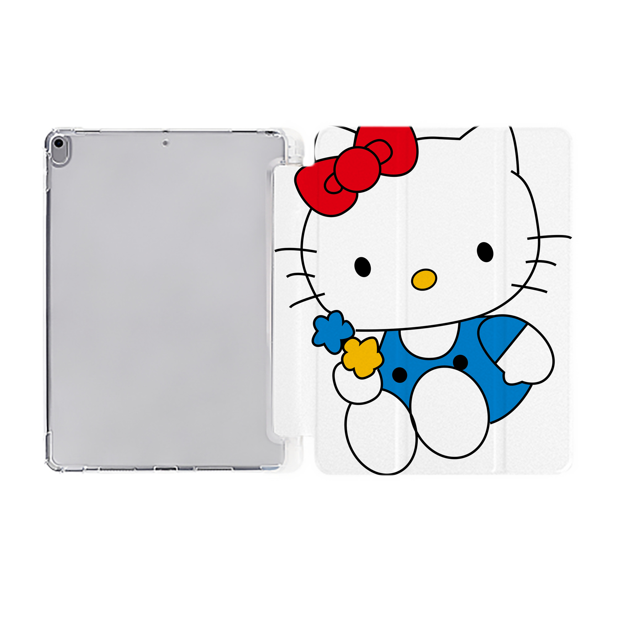 （画像用） Hello Kitty ハローキティ IPad ケース ペン収納付き 三つ折りスタンド PUレザー×シリコン 対応機種9.5/10.5/10.9インチ